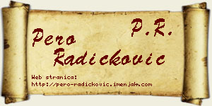 Pero Radičković vizit kartica